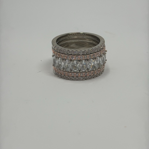 Elegant Wide Band Cubic Zirconia Ring - Picture 8 of 10